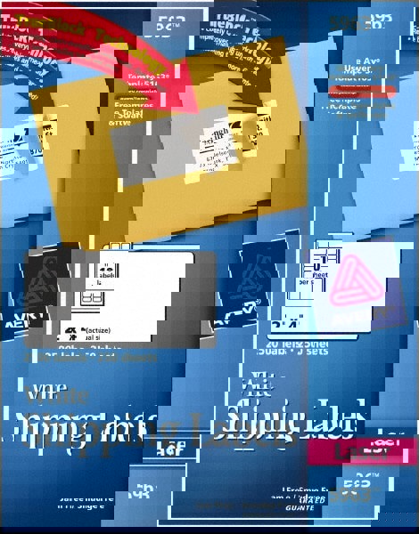 Shipping Labels W/ Trueblock Technology, Laser Printers, 2 X 4, White, 10/sheet, 250 Sheets/box